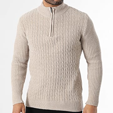 KZR - Jersey Cuello Alto Con Cremallera 087 Beige