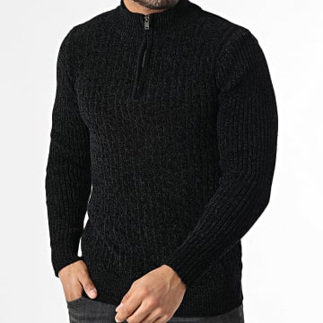 KZR - Jersey Cuello Alto con Cremallera 087 Negro