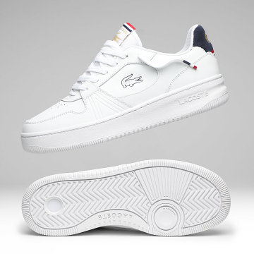Lacoste - Zapatilla L001 Set 225 Blanco Azul Marino Rojo Exclusivo Ryses