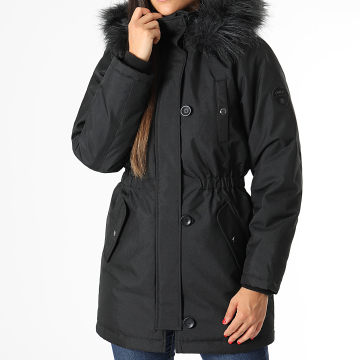 Only - Parka Capucha Piel Mujer Iris Negro