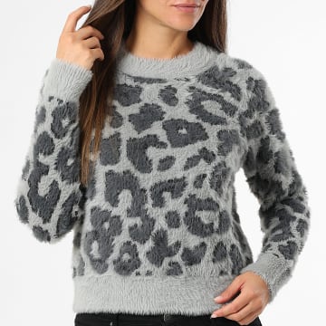 Vero Moda - Suéter Mujer Jungle Gris Leopardo