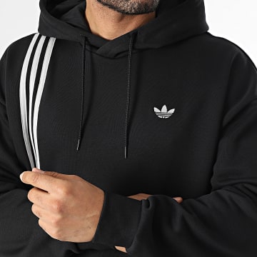 Adidas Originals - Sweat Capuche A Bandes Front JV9879 Noir