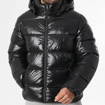 Calvin Klein - Plumífero con capucha Glossy Channeled 539G Negro