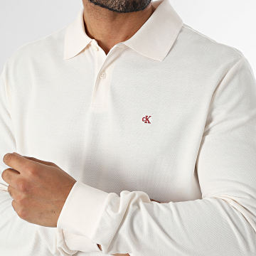 Calvin Klein - Polo de Manga Larga RE201 Beige Claro