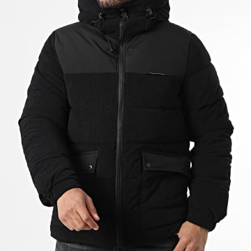 Classic Series - Plumífero con capucha de terciopelo acanalado Mayfair Negro