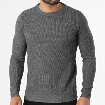 Classic Series - Textured Crewneck Sweat 906 Dark Gray Marl
