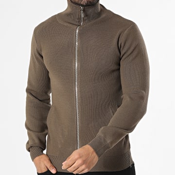 Classic Series - Gilet Col Montante Zippé 903 Marrone