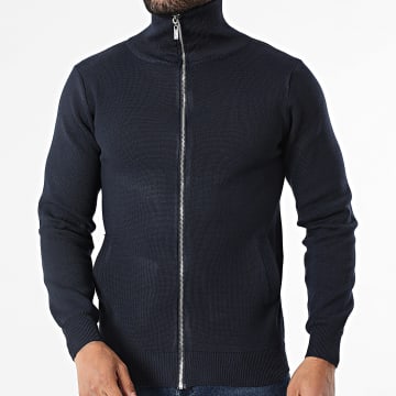 Classic Series - Strickjacke mit Stehkragen Reißverschluss 903 Blau Marine