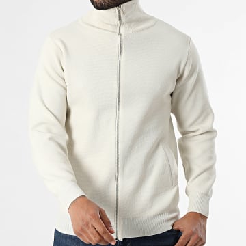 Classic Series - High Collar Zippered Vest 903 Light Beige