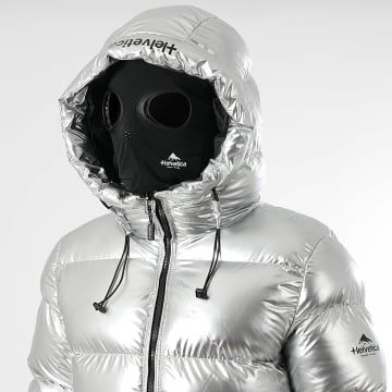 Helvetica - Daunenjacke mit Kapuze Cosmos Silber