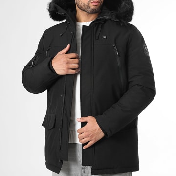 Helvetica - Parka mit Kapuze und wärmendem Kunstfell Ned Heat Schwarz