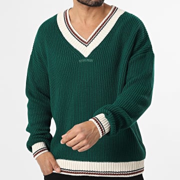 Riches Paris - V-hals Trui 940 Groen Licht Beige Bruin Zwart