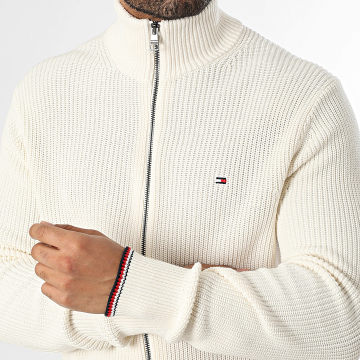 Tommy Hilfiger - Gilet Zippé Côtelé 1517 Beige Clair