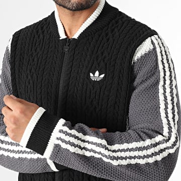 Adidas Originals - Gilet Zippé A Bandes Wicons KS5437 Noir Gris