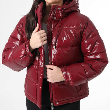 Calvin Klein - Plumífero con Capucha para Mujer 505G Burdeos