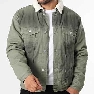 John H - Chaqueta Vaquero Cuello de Oveja 801 Verde Kaki