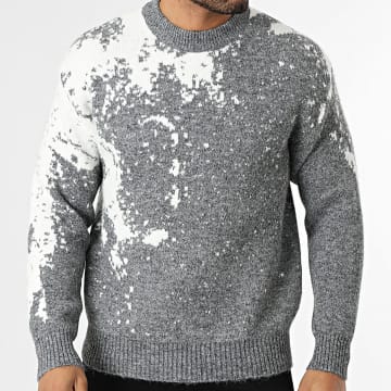 John H - Pull 087 Gris Anthracite Chiné Noir