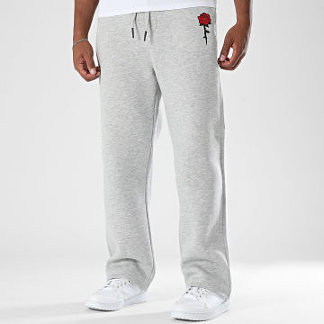 Luxury Lovers - Pantalón Jogging Amplio Rosa Color Gris Mezcla