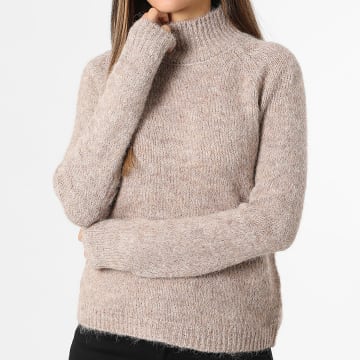 Only - Maglia Col Alto Donna Zoey Life Beige