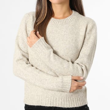 Only - Maglia Donna Silja Beige Mélange