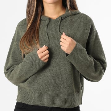 Only - Maglia con cappuccio Donna Rue Verde Kaki