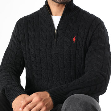 Polo Ralph Lauren - Pullover Stehkragen Mit Reißverschluss Original Player Schwarz