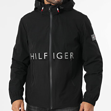 Tommy Hilfiger - Coupe-Vent Capuche Zippé Mix Media 9820 Noir