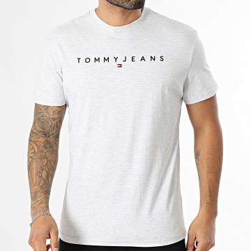 Tommy Jeans - Tee Shirt Linear Logo 0744 Gris Chiné