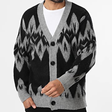 Uniplay - Cardigan Con Bottoni 687 Grigio Melange Nero