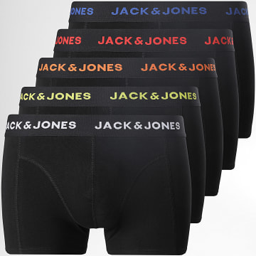 Jack And Jones - Set van 5 Boxers Friday Zwart Wit Rood Blauw Koninklijk Oranje Geel