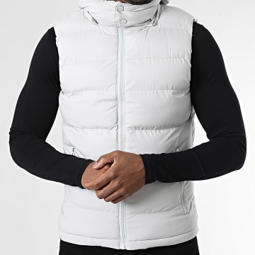 John H - Piumino con cappuccio senza maniche 07 Grigio chiaro