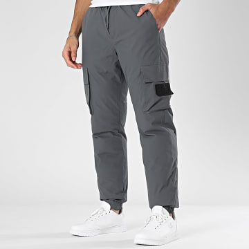 John H - Pantalon Cargo Rembourré L06 Gris Anthracite