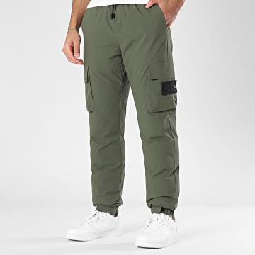 John H - Pantalon Cargo Rembourré L06 Vert Kaki