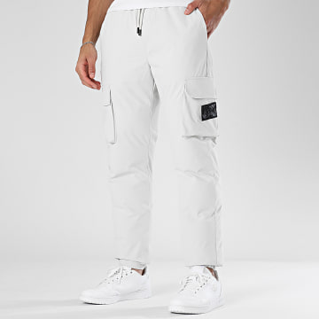 John H - Pantalon Cargo Rembourré L06 Gris Clair