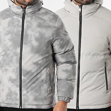 John H - Plumífero con capucha reversible 05 gris