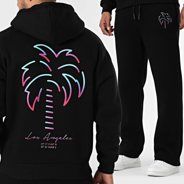 Luxury Lovers - Hooded Zip Sweat and Jogging Pant Set Vice City Los Angeles Black