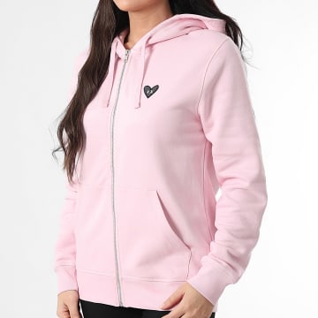 Luxury Lovers - Felpa Zippata con cappuccio Donna Black Heart Embroidery Nero