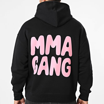 MMA GANG - Sweat Capuche Relaxed MMA GANG Noir Blanc Rose