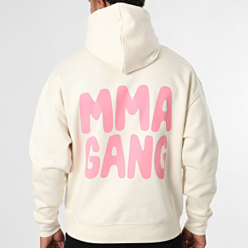 MMA GANG - Sweat Capuche Relaxed MMA GANG Beige Noir Rose