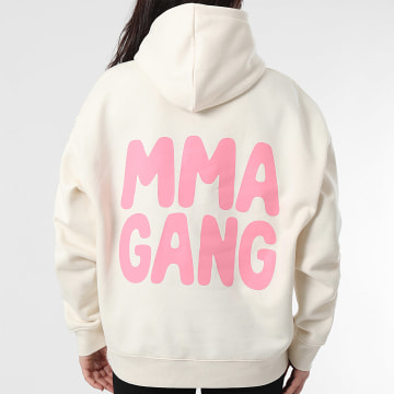 MMA GANG - Sweat Capuche Relaxed Femme MMA GANG Beige Noir Rose