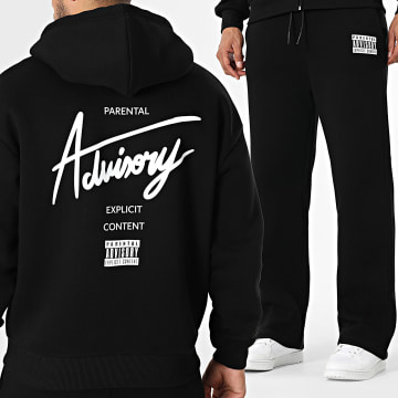 Parental Advisory - Completo Tuta Piccolo Logo Fronte Nero Bianco