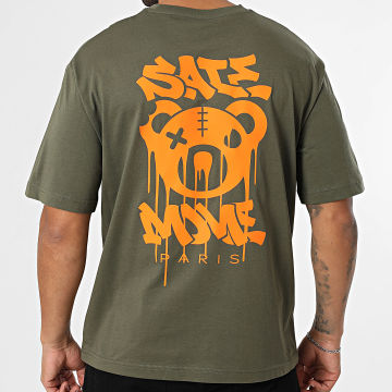 Sale Môme Paris - Tee Shirt Oversize Nounours Wild Club Vert Kaki Orange