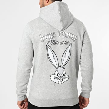Looney Tunes - Sweat Capuchon Badge Rond Big Back Bugs Bunny Grijs Gemêleerd