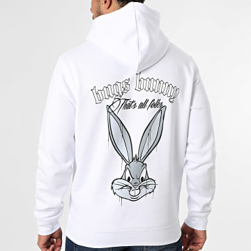 Looney Tunes - Sweat Capuche Badge Rond Big Back Bugs Bunny Blanc