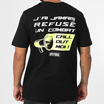 Super Prodige - Tee Shirt Oversize Grande Call Out Negro Amarillo Fluo