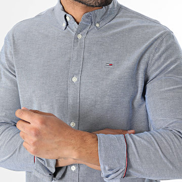 Tommy Jeans - Camisa de Mangas Largas Slim Oxford 9594 Azul Marino Jaspeado