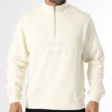 Jack And Jones - Sudadera Cuello Alto Zippé Bleecker Branding Beige