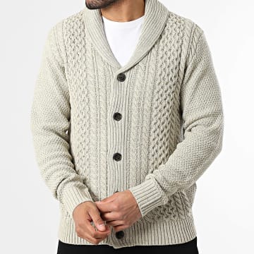 Jack And Jones - Cardigan Paul Shawl Beige Chiaro Melange
