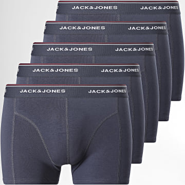 Jack And Jones - Lot De 5 Boxers Avery Solid Bleu Marine