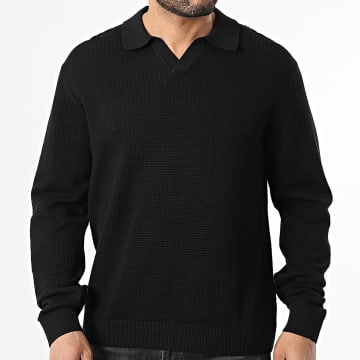 Jack And Jones - Pull Col V Texturé Greene Noir